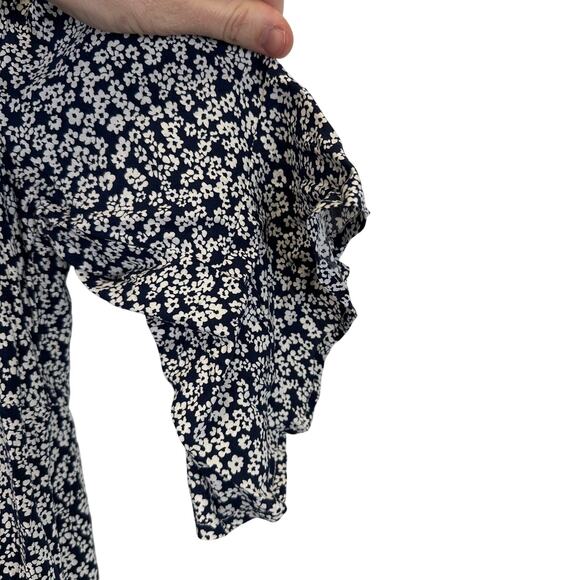 COZY Blue And White Floral V Neck Shift Dress Womens Size Large NWT Lightweight - Picture 5 of 15